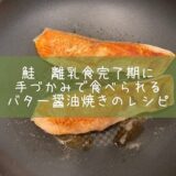 鮭　離乳食完了期に手づかみで食べられるバター醤油焼きのレシピ